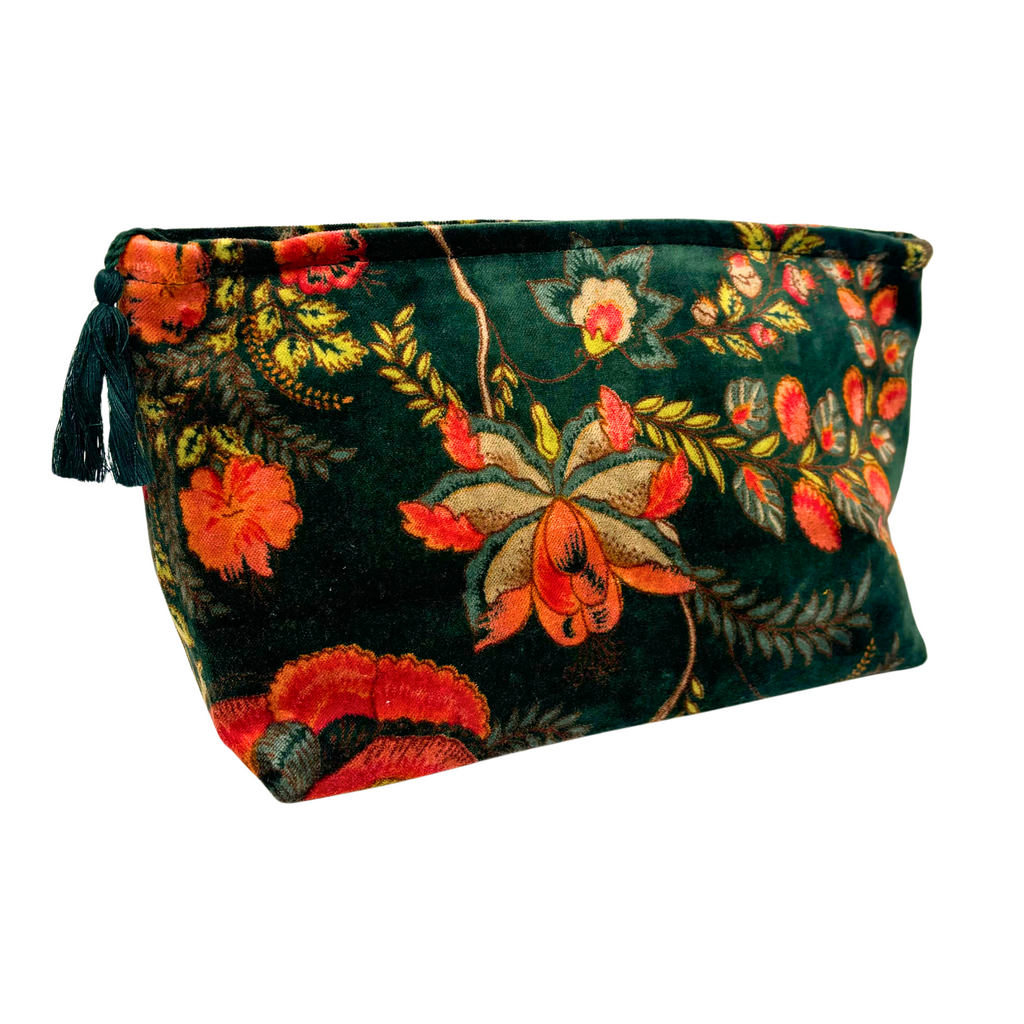 6F Velvet Cosmetic / Toiletry Bag Fully Lined 32x20x10cms