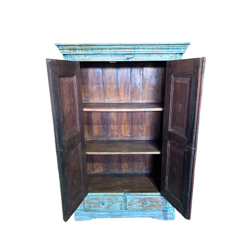 FUR607 Wooden Cupboard with 2 Doors and Intricate Carving  (108w45d171h)