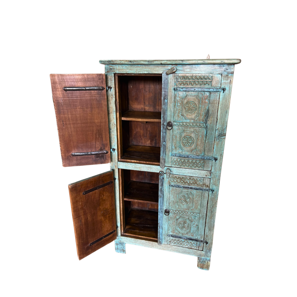 FUR631 Wooden Showcase with Hand Carving & Removable Doors (73w36d133h)