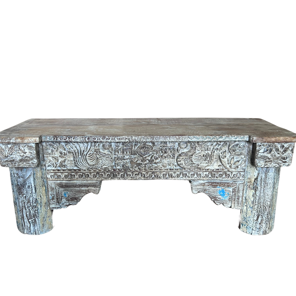 FUR640 Beautiful Carved Wooden Bench (120w40d45h)