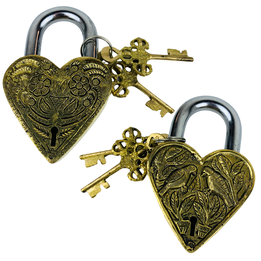 1GW Brass Heart Padlock