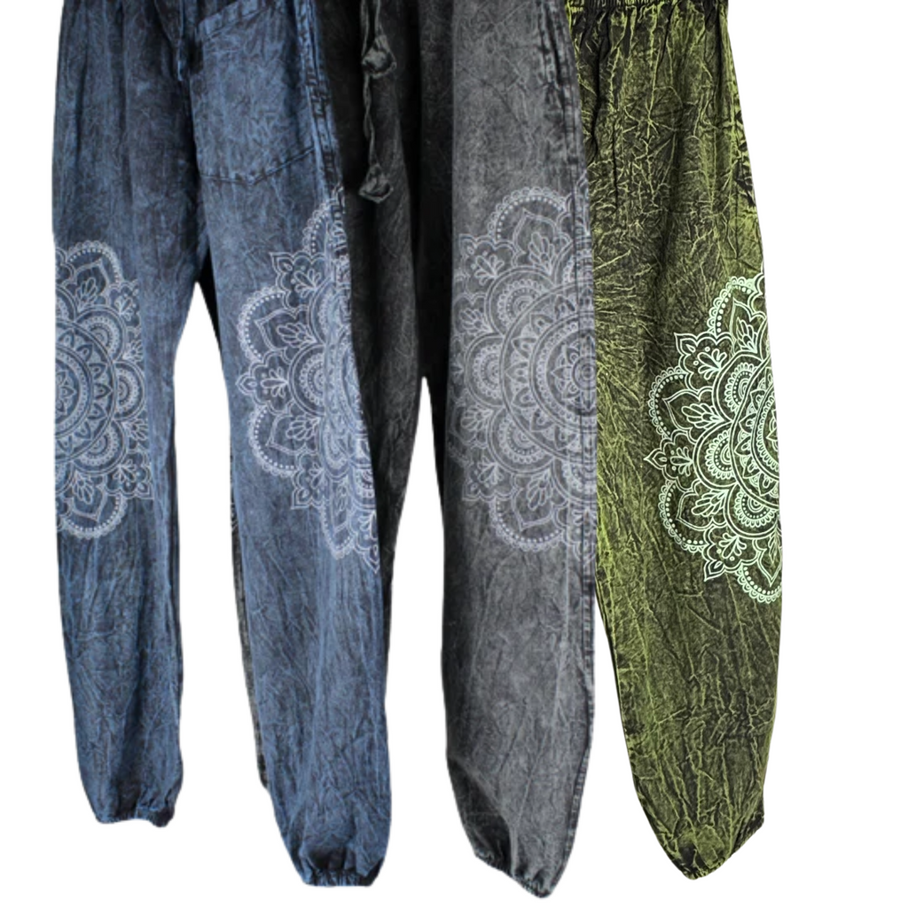 7NEP Stone Wash Cotton Pull On Pants Mandala