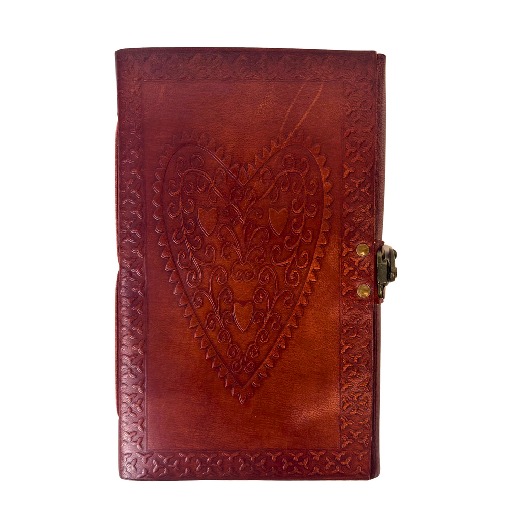 3J065 Heart Leather Journal