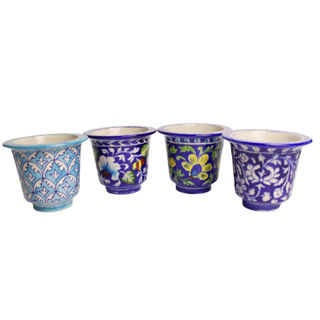 4JBP Jaipur Blue Pottery Planter Medium (10X12cms)