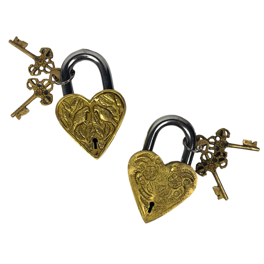 1GW Brass Lock Heart