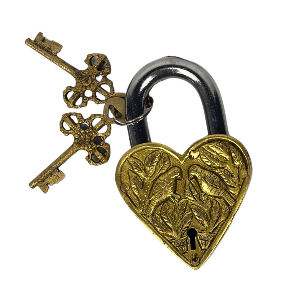 1GW Brass Lock Heart