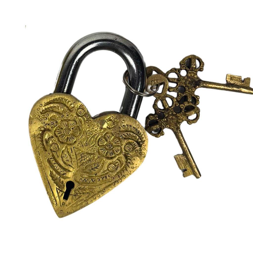 1GW Brass Lock Heart