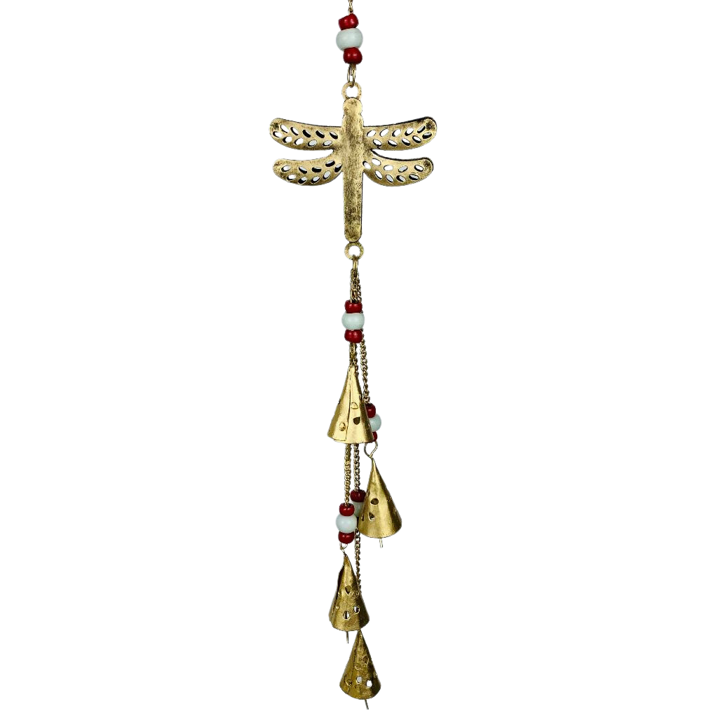 2MB069 Metal Dragonfly Mobile with Bells