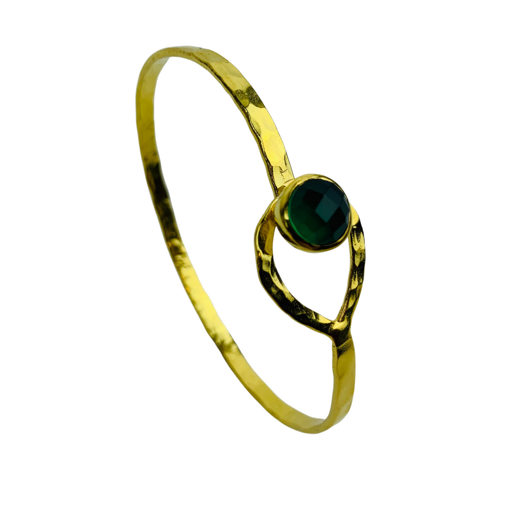 8JA Gold Plated Brass Bracelet with Gemstone