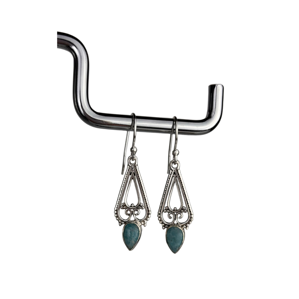 8JA Sterling Silver Earrings with Semi-Precious Gemstones