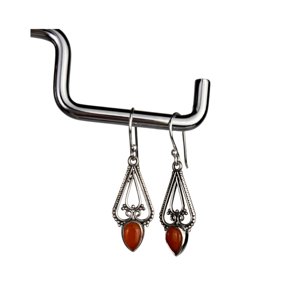 8JA Sterling Silver Earrings with Semi-Precious Gemstones