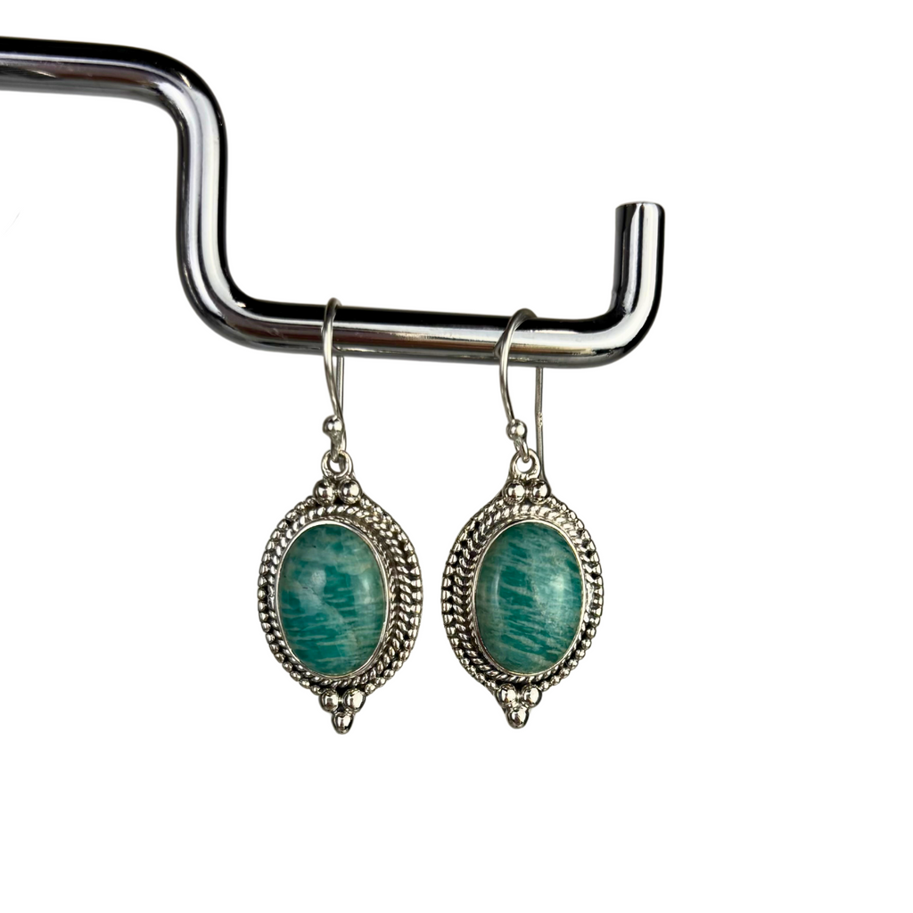 8JA Sterling Silver Earrings with Semi-Precious Gemstones