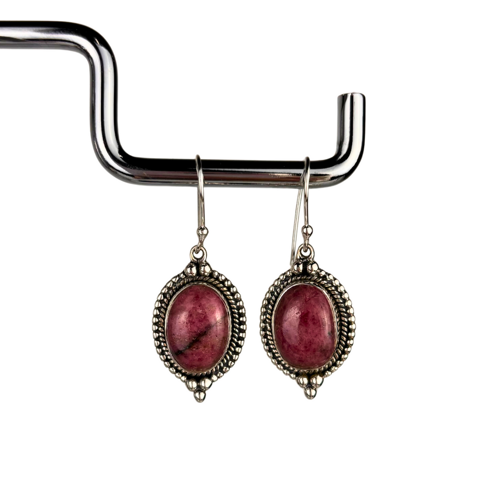 8JA Sterling Silver Earrings with Semi-Precious Gemstones