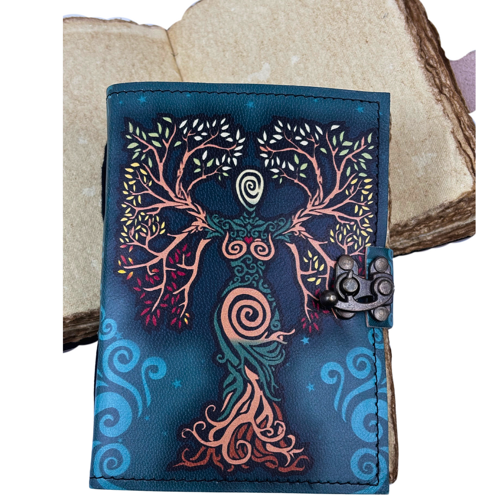 3J093 Mother of Love Printed Leather Journal with Deckle Edge Paper13x18cms 200 pages