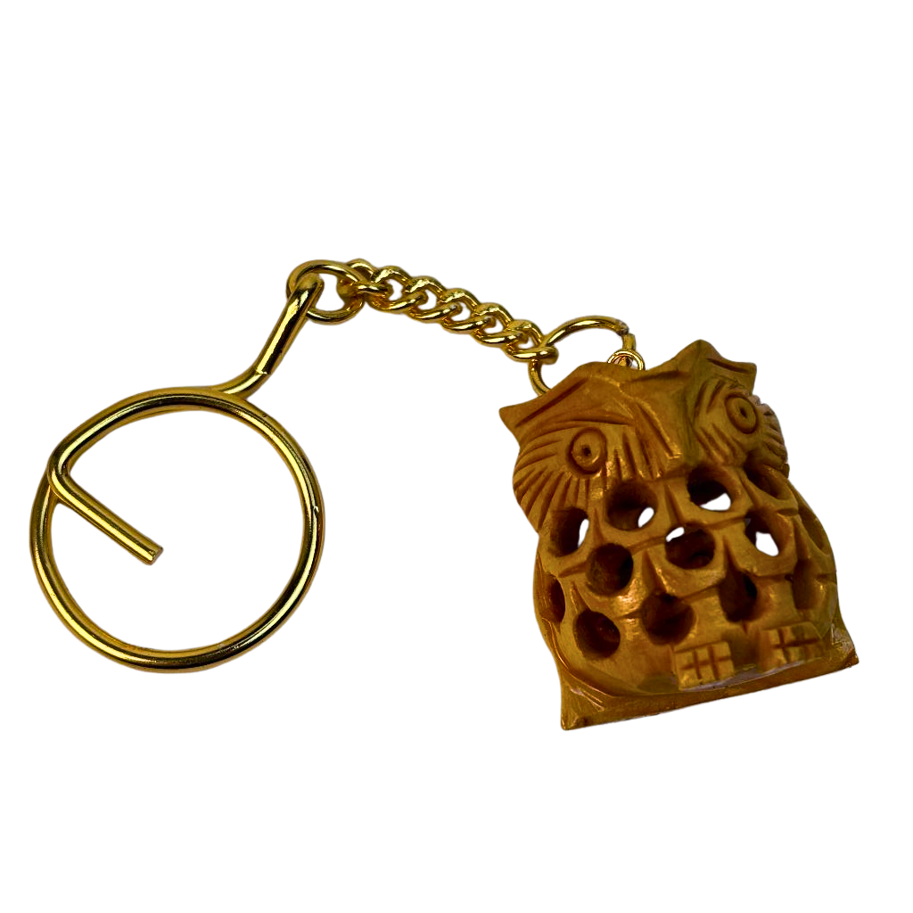 1GW Carved Wooden Key Ring