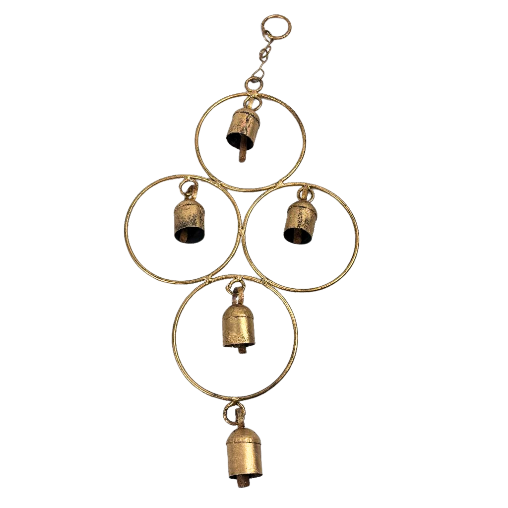 2MB Four Circle Hanger 5 bells with wooden donger MB095