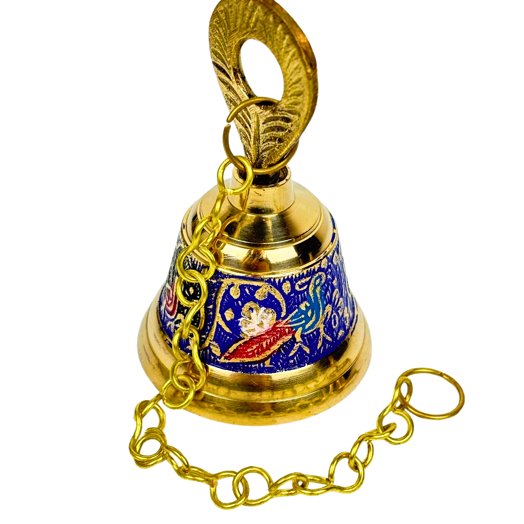 1GW Brass Bell Hand Painted on Chain