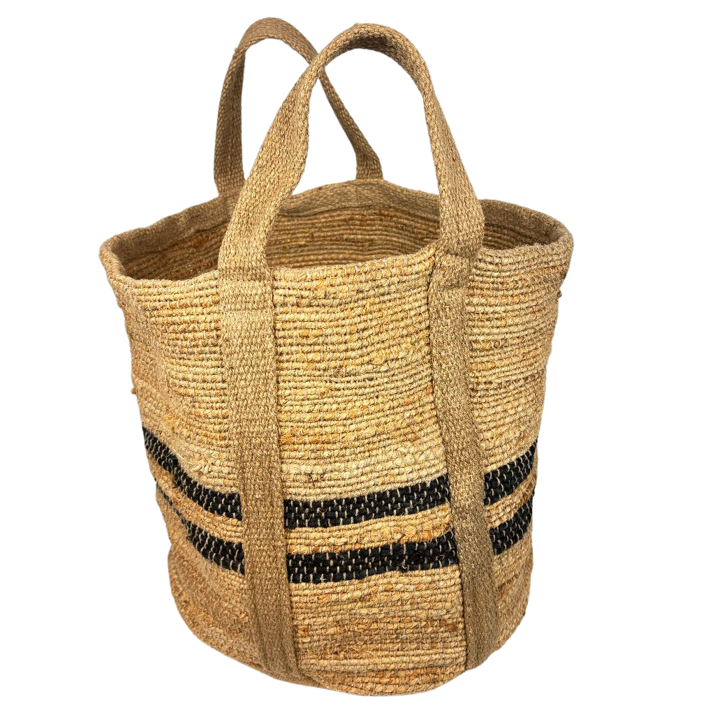 5HW Storage Basket 100% Jute with Handles 37x40cms HW357