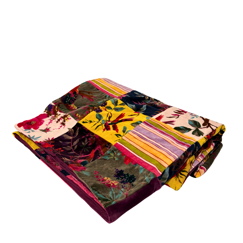 5HW Velvet Cotton Patchwork Throw120x150cms HW292