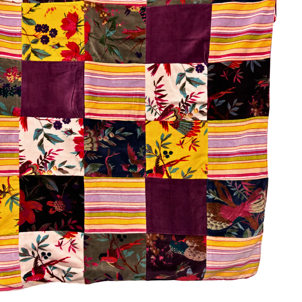 5HW Velvet Cotton Patchwork Throw120x150cms HW292