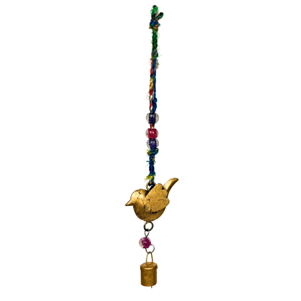 2MB Bird Hanger single with Bell and Beads MB099