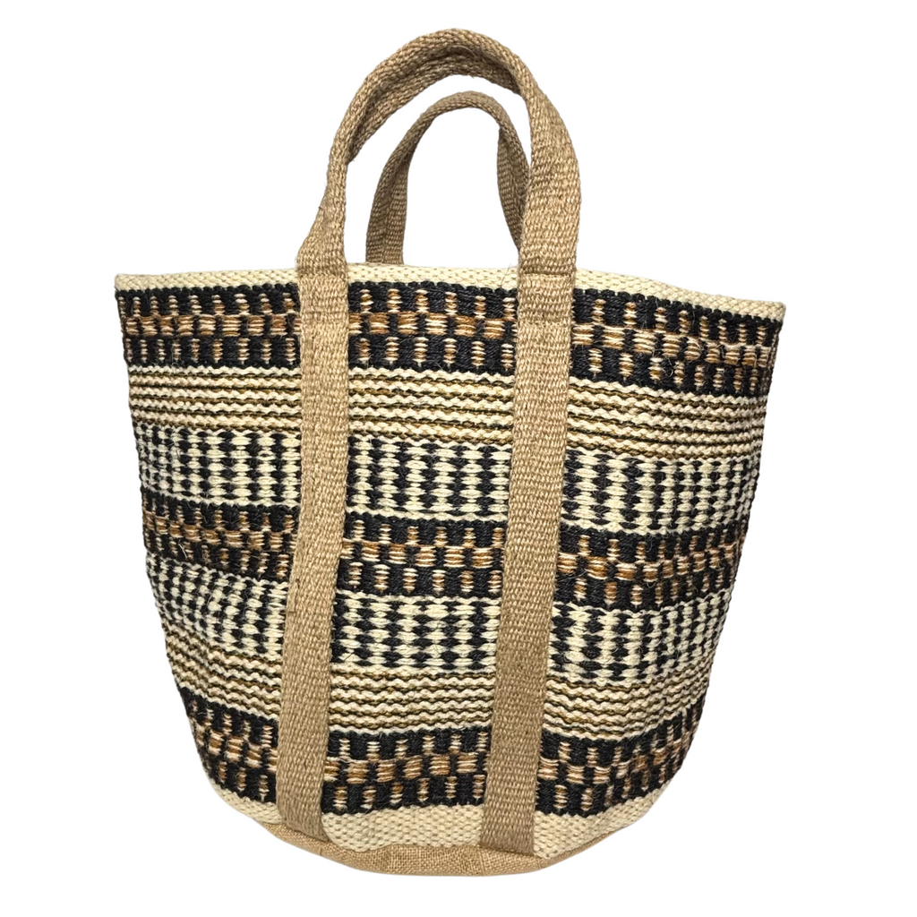 5HW Storage Basket 100% Jute with Handles 37x40cms HW590