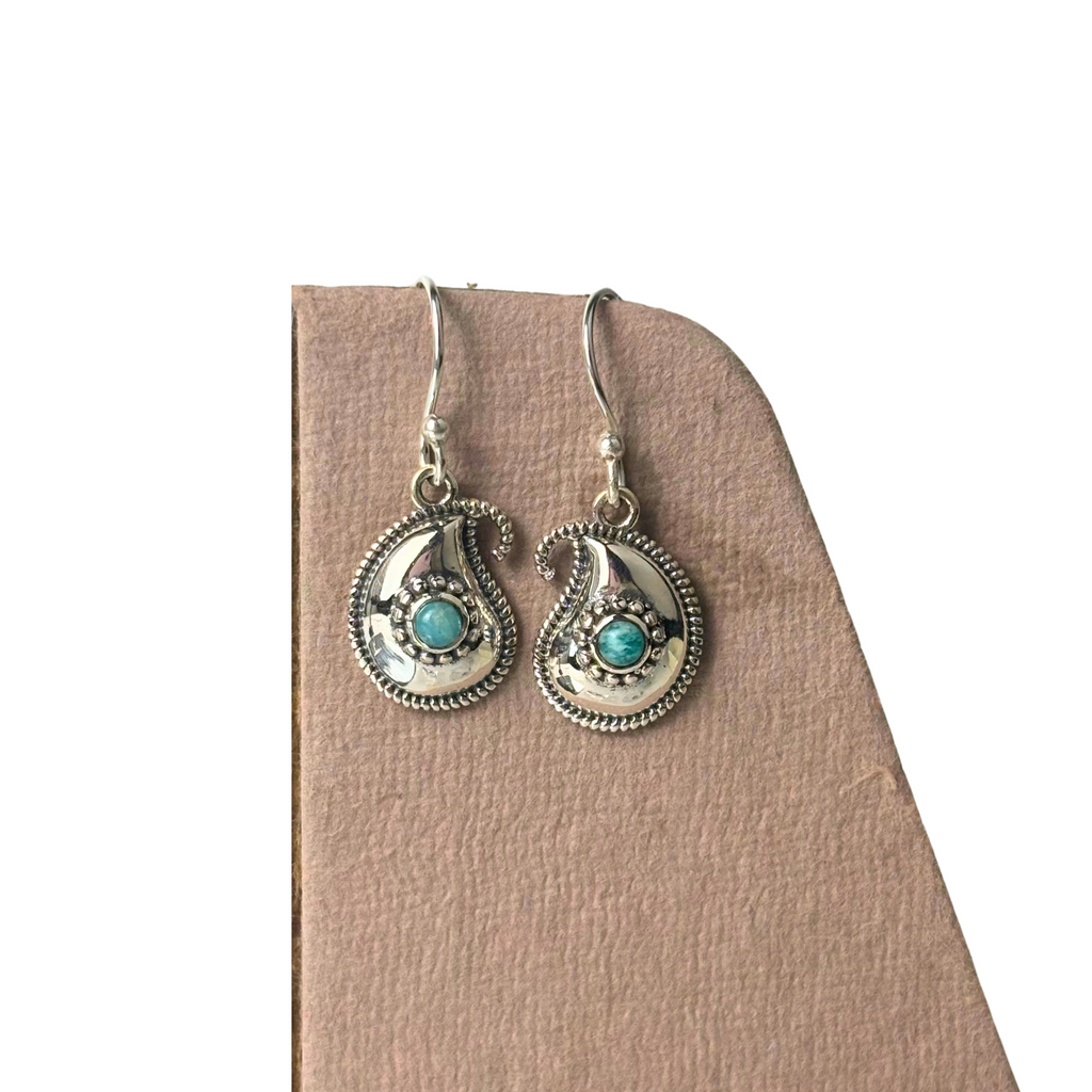 8JA Sterling Silver Earrings with Semi-Precious Gemstones