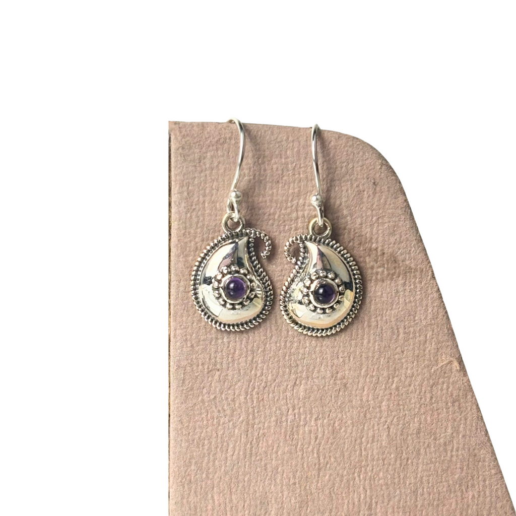 8JA Sterling Silver Earrings with Semi-Precious Gemstones