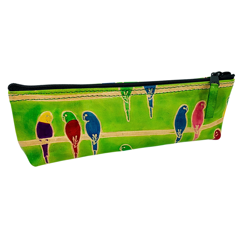 1GW Shanti Leather Pencil Case Parrots