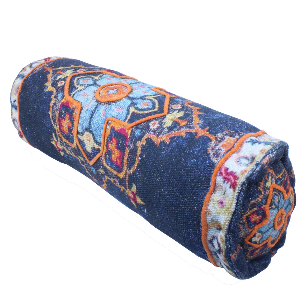 5HW172 Demin Orange Yoga Bolster 60x20cms