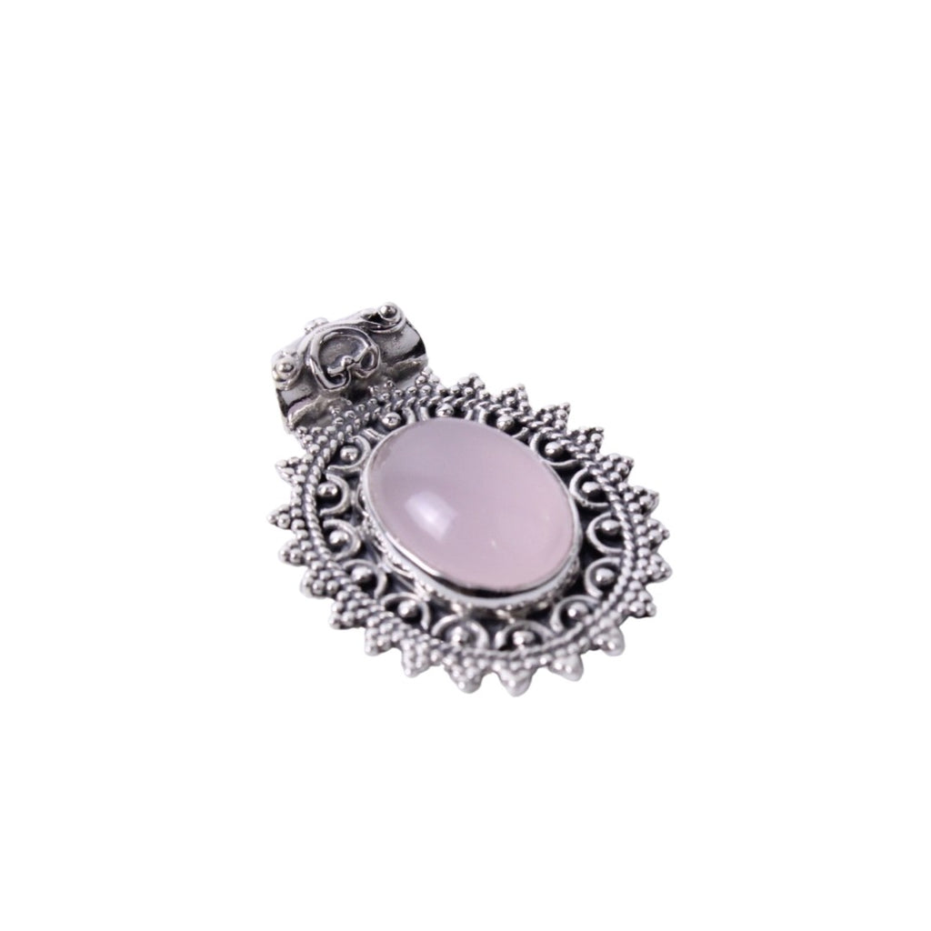 8JA053 Sterling Silver Pendant with Gem Stone