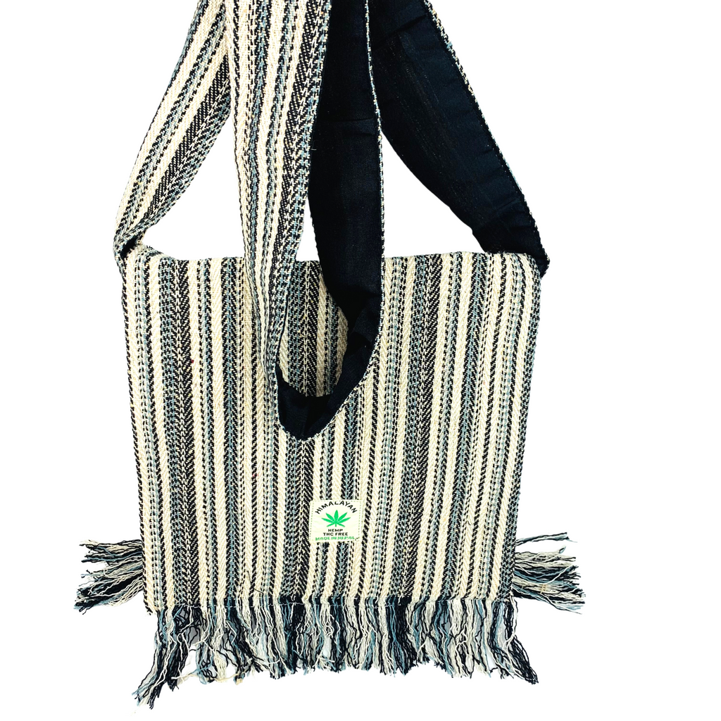 7NEP018 Hemp Shoulder Bag with Fringe 30x35cms