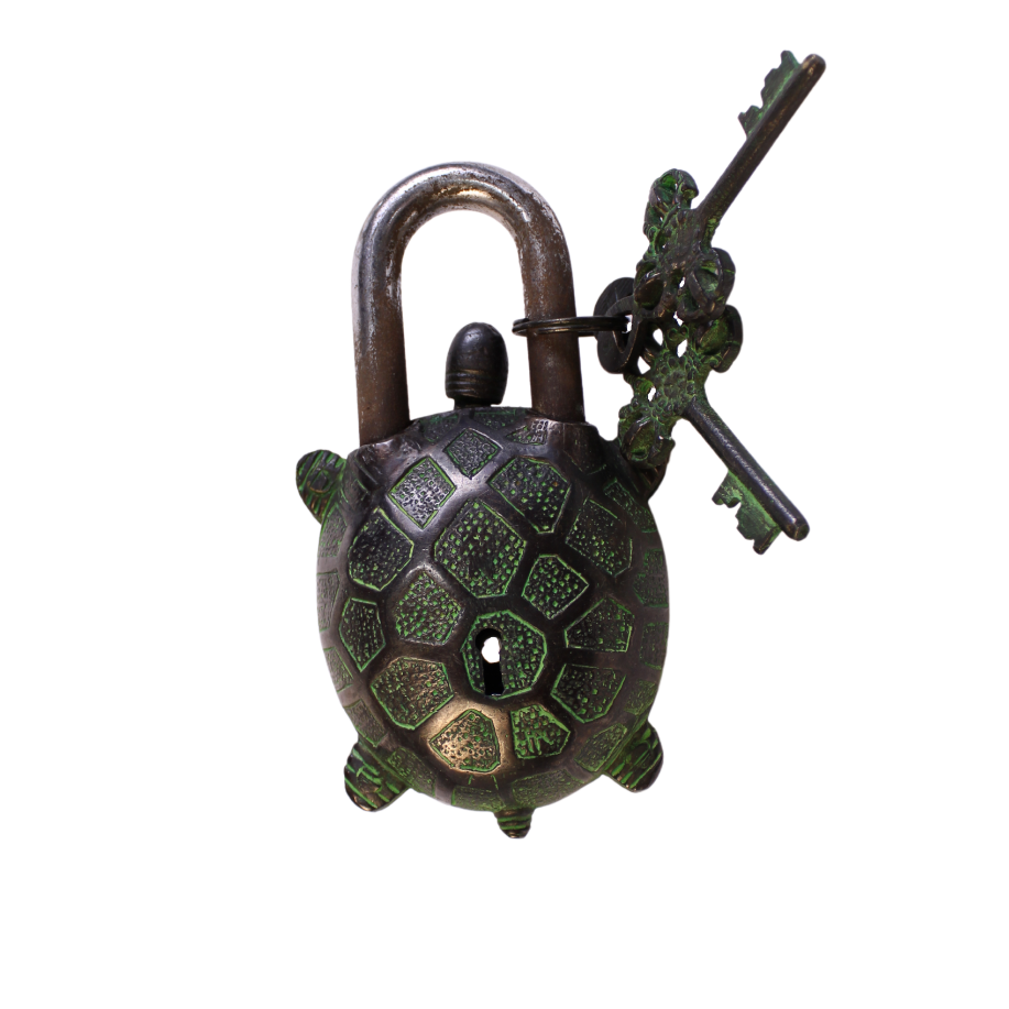 1GW Brass Lock Turtle Oxidised GW310